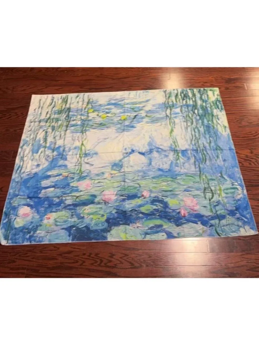 40x51 Inch Impressionist Monet Water Lilies Willow Pond Floral Wall Tapestry